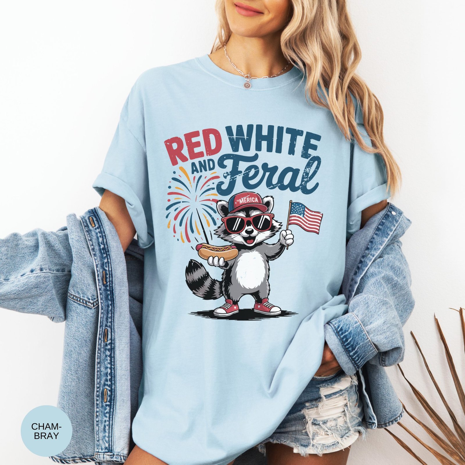 Red White and Feral Tee