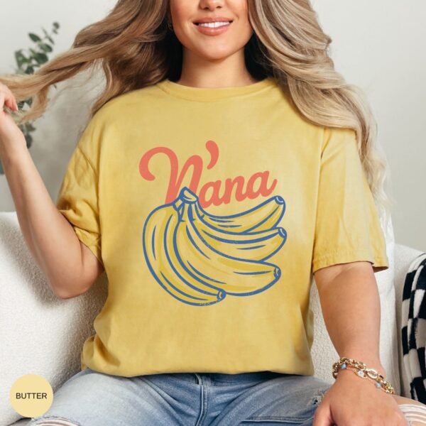 Comfort Colors® Nana Banana Shirt – Retro Fruit Graphic Tee, Funny Yellow Banana T-Shirt for Summer Vibes - Image 2