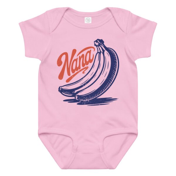 Nana Banana Baby Bodysuit – Funny Retro Fruit Baby Onesie | Rabbit Skins® 4424 - Image 6