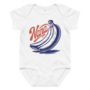 Nana Banana Baby Bodysuit – Funny Retro Fruit Baby Onesie | Rabbit Skins® 4424