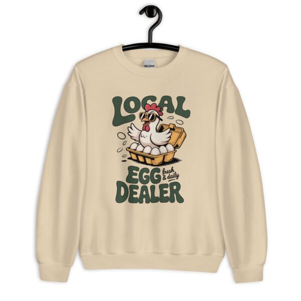 “Local Egg Dealer” Crewneck Sweatshirt – Funny Chicken Farm Graphic, Unisex Fresh Egg Seller Pullover