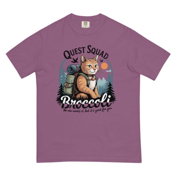 Comfort Colors® Quest Squad Broccoli Shirt – Hiking Cat Graphic Tee – Funny Outdoor Adventure T-Shirt for Nature Lovers - Image 3