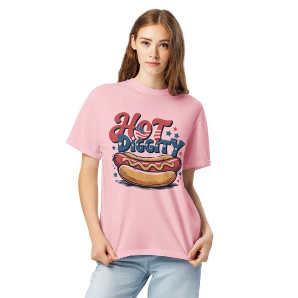 Hot Diggity Comfort Colors® T-Shirt – Vintage 4th of July Hot Dog Graphic Tee, Patriotic Cookout Shirt - Image 5