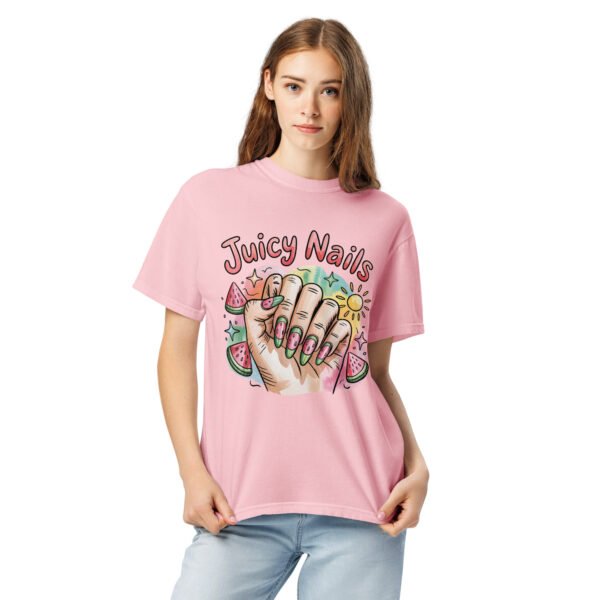 Comfort Colors® Juicy Nails Watermelon T-Shirt, Summer Nail Art Shirt, Watercolor Nail Design Tee, Cute Aesthetic Nail Lover Shirt - Image 4