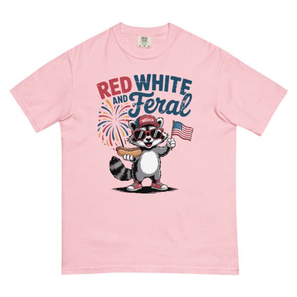 Comfort Colors® Red White and Feral Shirt, Funny 4th of July Raccoon Tee, Patriotic USA Hot Dog Shirt, Fireworks Independence Day Graphic - Image 8