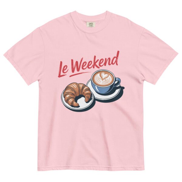 Comfort Colors® Le Weekend Shirt, French Coffee Croissant Tee, Parisian Aesthetic Brunch Shirt, Cozy Weekend Latte Tee, - Image 3