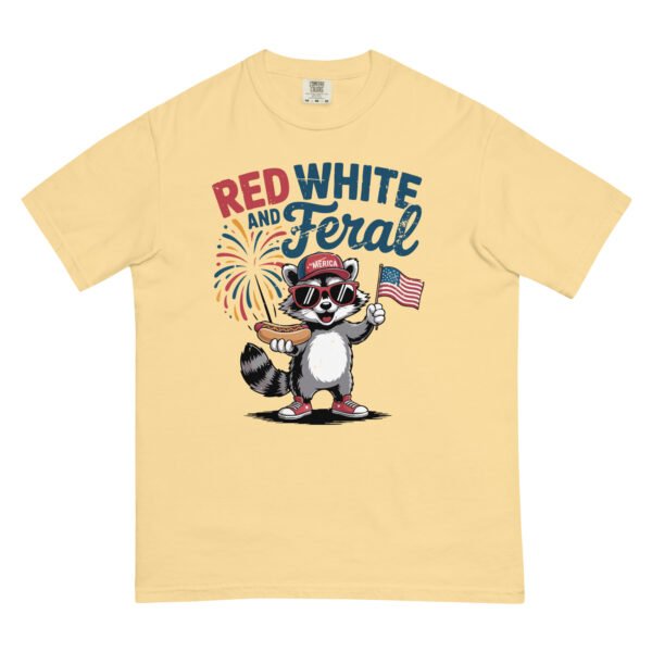 Comfort Colors® Red White and Feral Shirt, Funny 4th of July Raccoon Tee, Patriotic USA Hot Dog Shirt, Fireworks Independence Day Graphic - Image 9