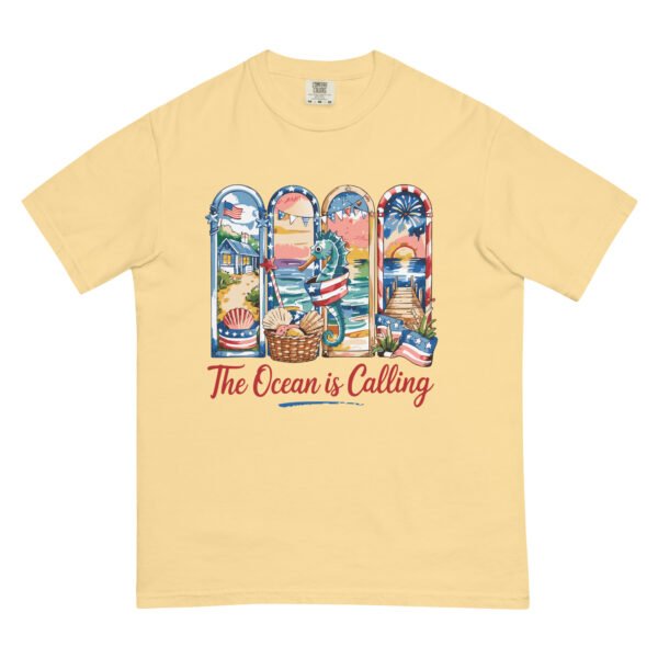 Comfort Colors® The Ocean Is Calling Shirt – Patriotic Beach Scene Tee, 4th of July Coastal T-Shirt - Image 5