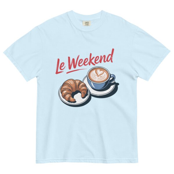 Comfort Colors® Le Weekend Shirt, French Coffee Croissant Tee, Parisian Aesthetic Brunch Shirt, Cozy Weekend Latte Tee, - Image 5