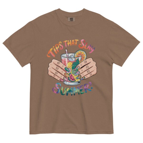 Comfort Colors® Tips That Slay Summer T-Shirt, Colorful Nail Art Tee, Summer Drink Graphic Shirt, Trendy Nail Lover Aesthetic Tee - Image 3
