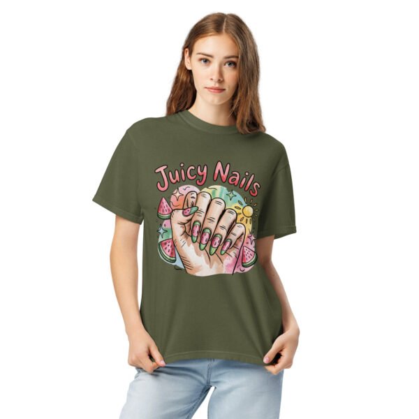 Comfort Colors® Juicy Nails Watermelon T-Shirt, Summer Nail Art Shirt, Watercolor Nail Design Tee, Cute Aesthetic Nail Lover Shirt - Image 5