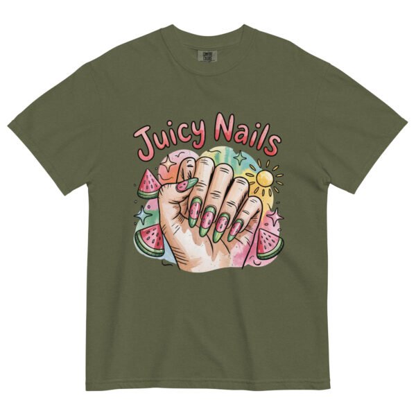 Comfort Colors® Juicy Nails Watermelon T-Shirt, Summer Nail Art Shirt, Watercolor Nail Design Tee, Cute Aesthetic Nail Lover Shirt - Image 7