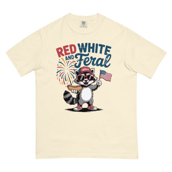 Comfort Colors® Red White and Feral Shirt, Funny 4th of July Raccoon Tee, Patriotic USA Hot Dog Shirt, Fireworks Independence Day Graphic - Image 11