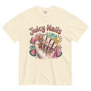 Comfort Colors® Juicy Nails Watermelon T-Shirt, Summer Nail Art Shirt, Watercolor Nail Design Tee, Cute Aesthetic Nail Lover Shirt