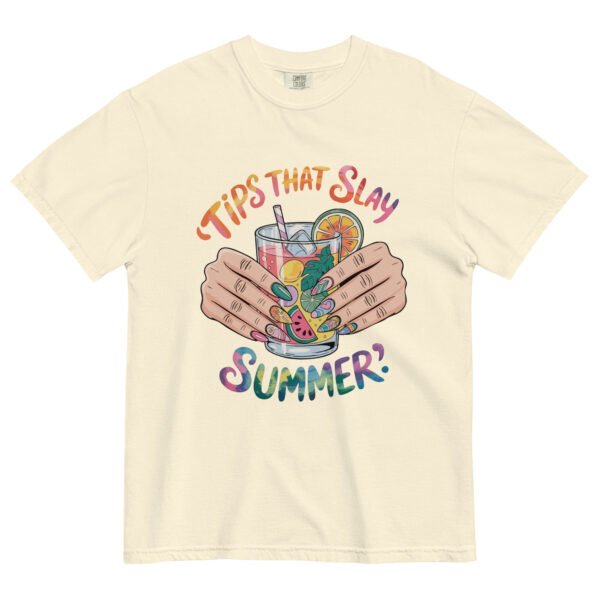 Comfort Colors® Tips That Slay Summer T-Shirt, Colorful Nail Art Tee, Summer Drink Graphic Shirt, Trendy Nail Lover Aesthetic Tee - Image 5