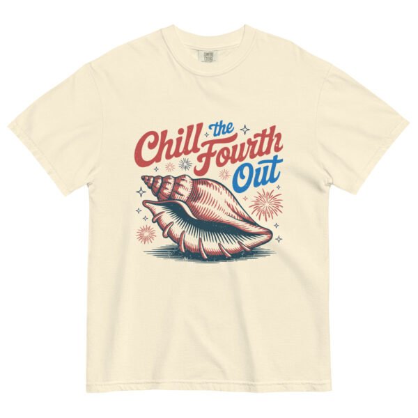 Comfort Colors® “Chill the Fourth Out” Shirt – Retro Patriotic Beach Graphic Tee, Unisex 4th of July Shell Shirt - Image 7