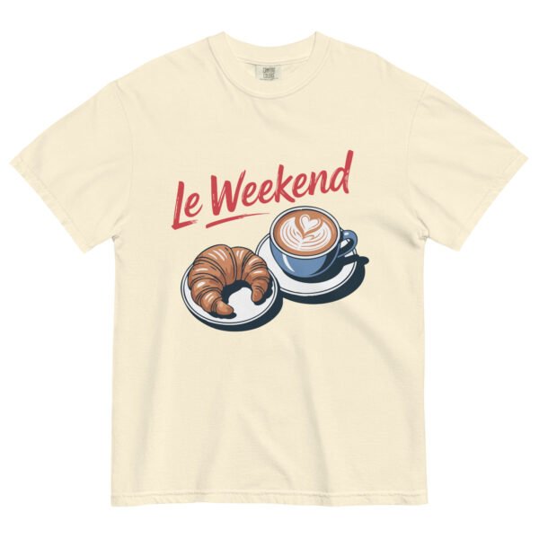 Comfort Colors® Le Weekend Shirt, French Coffee Croissant Tee, Parisian Aesthetic Brunch Shirt, Cozy Weekend Latte Tee, - Image 6