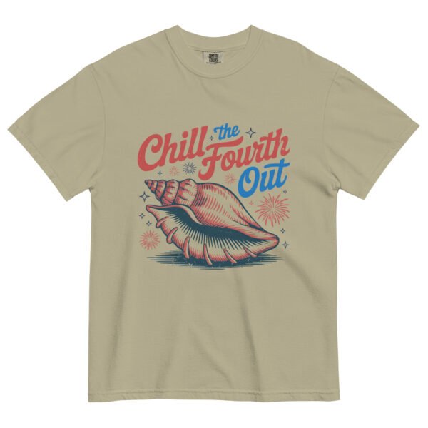 Comfort Colors® “Chill the Fourth Out” Shirt – Retro Patriotic Beach Graphic Tee, Unisex 4th of July Shell Shirt - Image 2