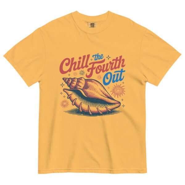 Comfort Colors® “Chill the Fourth Out” Shirt – Retro Patriotic Beach Graphic Tee, Unisex 4th of July Shell Shirt - Image 3