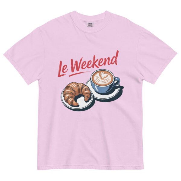Comfort Colors® Le Weekend Shirt, French Coffee Croissant Tee, Parisian Aesthetic Brunch Shirt, Cozy Weekend Latte Tee, - Image 2