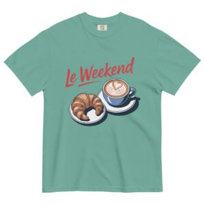 Comfort Colors® Le Weekend Shirt, French Coffee Croissant Tee, Parisian Aesthetic Brunch Shirt, Cozy Weekend Latte Tee,