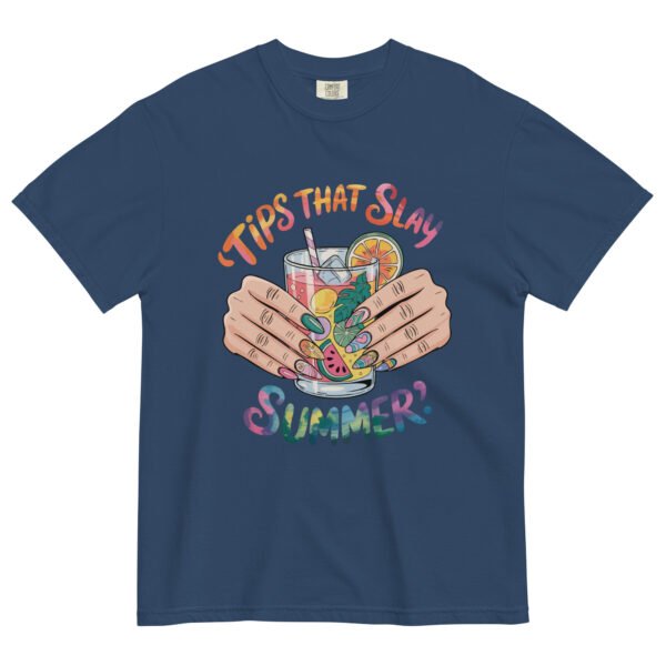 Comfort Colors® Tips That Slay Summer T-Shirt, Colorful Nail Art Tee, Summer Drink Graphic Shirt, Trendy Nail Lover Aesthetic Tee - Image 2