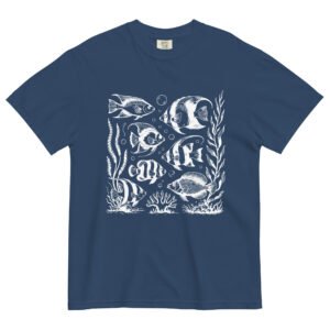 Comfort Colors® Fish Tattoo Graphic Shirt – Artistic Nautical Design, Vintage-Inspired Unisex Tee
