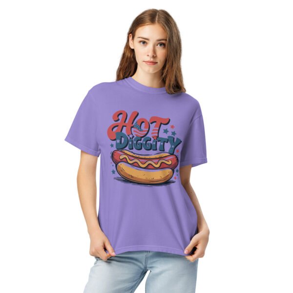 Hot Diggity Comfort Colors® T-Shirt – Vintage 4th of July Hot Dog Graphic Tee, Patriotic Cookout Shirt - Image 2