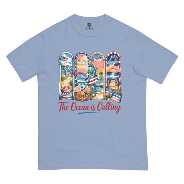 Comfort Colors® The Ocean Is Calling Shirt – Patriotic Beach Scene Tee, 4th of July Coastal T-Shirt - Image 3