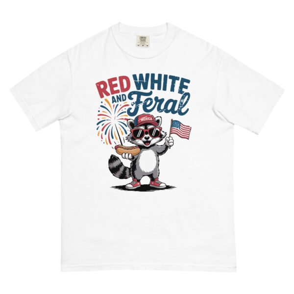 Comfort Colors® Red White and Feral Shirt, Funny 4th of July Raccoon Tee, Patriotic USA Hot Dog Shirt, Fireworks Independence Day Graphic - Image 12