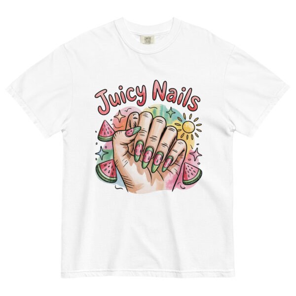 Comfort Colors® Juicy Nails Watermelon T-Shirt, Summer Nail Art Shirt, Watercolor Nail Design Tee, Cute Aesthetic Nail Lover Shirt - Image 12
