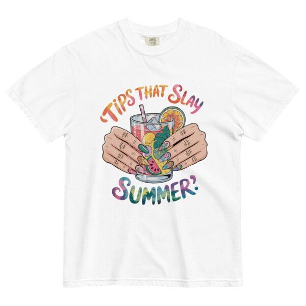 Comfort Colors® Tips That Slay Summer T-Shirt, Colorful Nail Art Tee, Summer Drink Graphic Shirt, Trendy Nail Lover Aesthetic Tee - Image 6