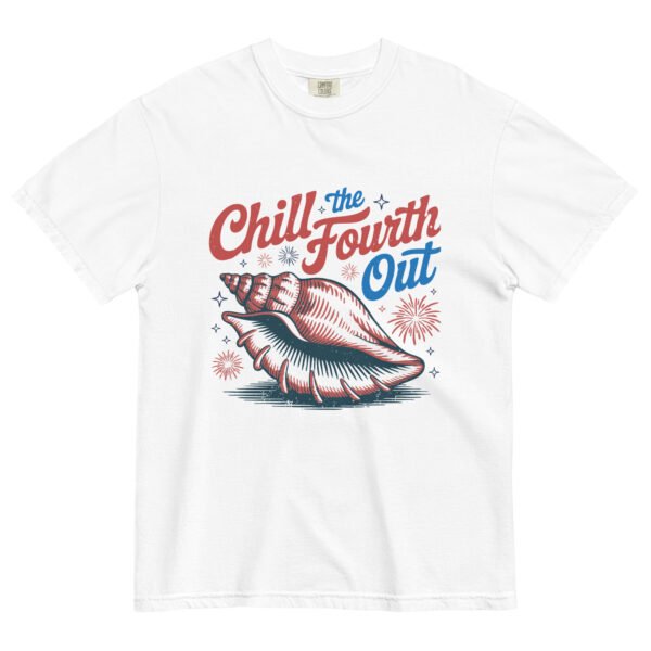 Comfort Colors® “Chill the Fourth Out” Shirt – Retro Patriotic Beach Graphic Tee, Unisex 4th of July Shell Shirt - Image 8