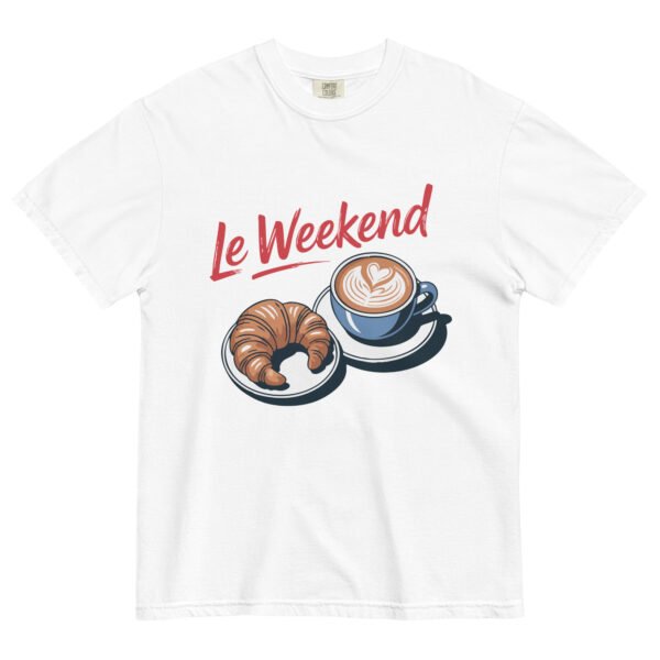 Comfort Colors® Le Weekend Shirt, French Coffee Croissant Tee, Parisian Aesthetic Brunch Shirt, Cozy Weekend Latte Tee, - Image 7