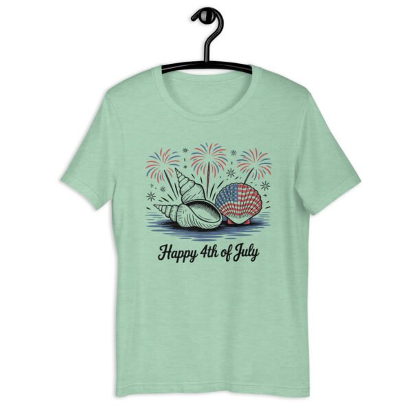 Patriotic Seashell 4th of July Shirt – Beach-Inspired American Flag Tee for Summer Celebrations - Image 2