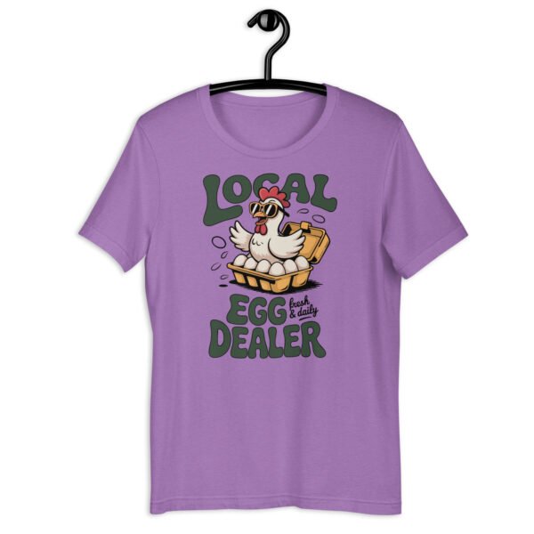 “Local Egg Dealer” Unisex T-Shirt – Funny Chicken & Eggs Farm Shirt, Backyard Poultry Graphic Tee - Image 2
