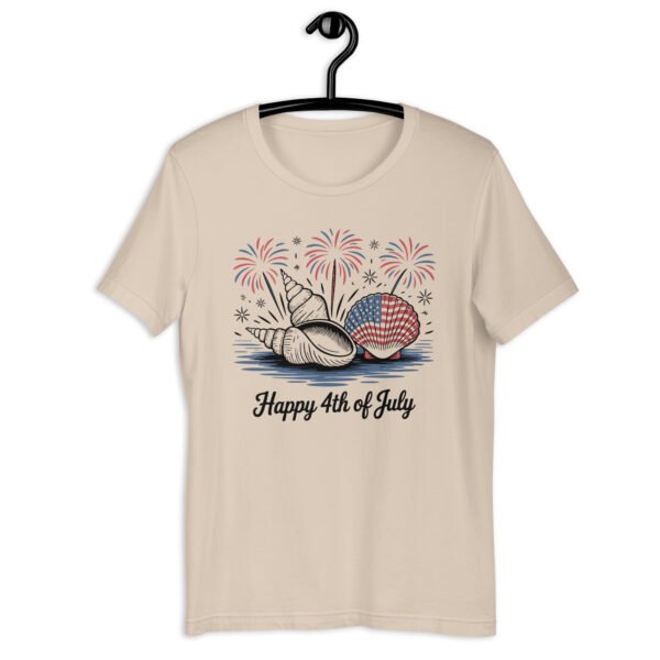Patriotic Seashell 4th of July Shirt – Beach-Inspired American Flag Tee for Summer Celebrations - Image 3