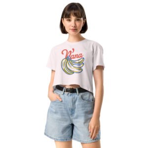 Nana Banana Retro Graphic Women's Crop Top - Cute Fruit Shirt for Summer Vibes