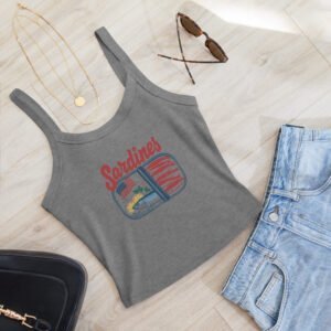 Sardines Patriotic Micro-Rib Tank Top – Women’s Vintage Americana Foodie Shirt, 4th of July Style